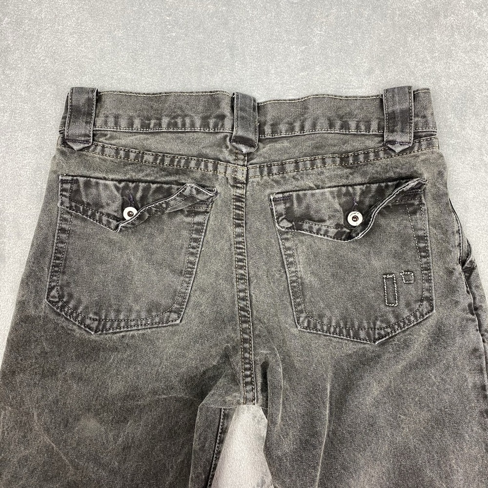 Rogan NYC Jeans Womens 26 Grey Stone Wash Flared Wide Leg Flap Pockets USA Made - Picture 8 of 12
